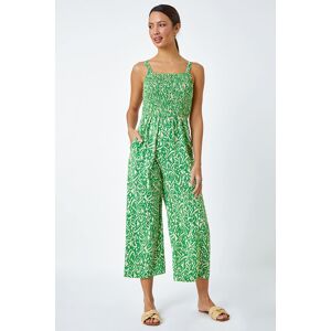 Roman Aztec Print Crop Shirred Jumpsuit 20 female Roman Aztec Print Crop Shirred Jumpsuit 20 female