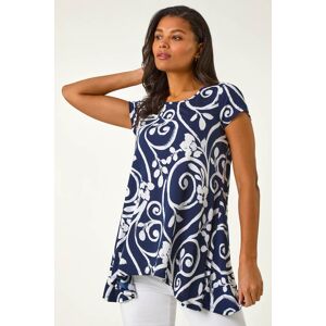 Roman Floral Print Hanky Hem Tunic Top 10 female Roman Floral Print Hanky Hem Tunic Top 10 female