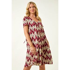 Roman Petite Abstract Print Swing Stretch Dress 16 female Roman Petite Abstract Print Swing Stretch Dress 16 female