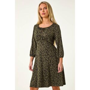 Roman Petite Abstract Tie Front Stretch Jersey 18 female Roman Petite Abstract Tie Front Stretch Jersey 18 female