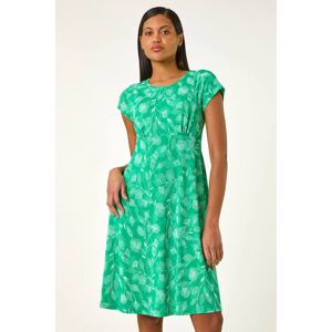 Roman Stretch Floral Puff Print Midi Dress 12 female Roman Stretch Floral Puff Print Midi Dress 12 female