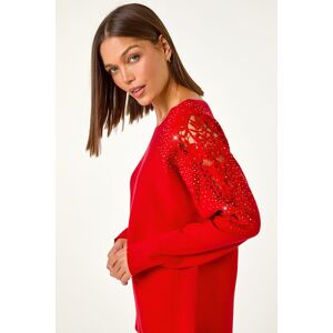 Roman Sparkly Sleeve Knit Jumper M female Roman Sparkly Sleeve Knit Jumper M female