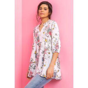 Roman Floral Print Notch Neck Tunic Top 18 female Roman Floral Print Notch Neck Tunic Top 18 female