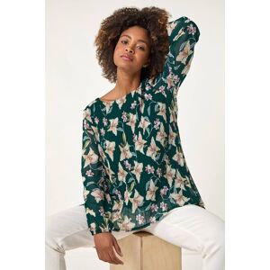 Roman Floral Print Pleated Tunic Top 16 female Roman Floral Print Pleated Tunic Top 16 female