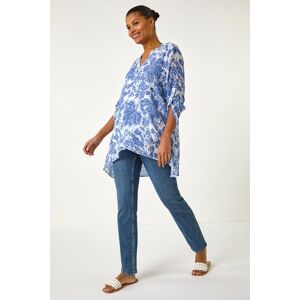 Roman Floral Print Wrap Hem Tunic Top 18 female Roman Floral Print Wrap Hem Tunic Top 18 female