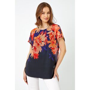 Roman Floral Print Overlay Stretch Top 10 female Roman Floral Print Overlay Stretch Top 10 female