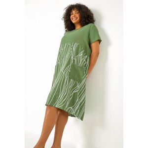 Roman Curve Contrast Print Pocket T-Shirt Dress 30-32 female Roman Curve Contrast Print Pocket T-Shirt Dress 30-32 female