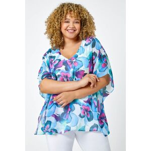 Roman Curve Floral Print Relaxed Chiffon Top 20 female Roman Curve Floral Print Relaxed Chiffon Top 20 female