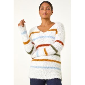 Roman Stripe Fluffy Knit Jumper 18 female Roman Stripe Fluffy Knit Jumper 18 female
