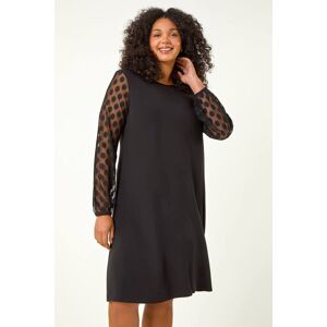 Roman Curve Spot Stretch Mesh Swing Dress 26-28 female Roman Curve Spot Stretch Mesh Swing Dress 26-28 female