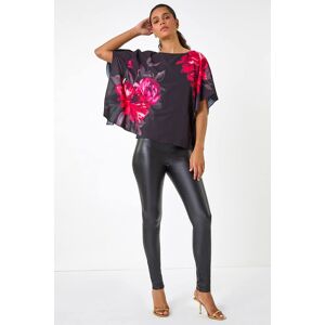 Roman Floral Print Chiffon Overlay Top 12 female Roman Floral Print Chiffon Overlay Top 12 female