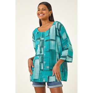 Roman Abstract Print Tunic Top M female Roman Abstract Print Tunic Top M female