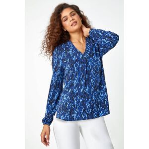 Roman Aztec Print Pleated V-Neck Stretch Top 10 female Roman Aztec Print Pleated V-Neck Stretch Top 10 female