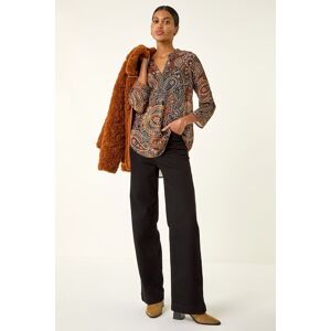 Roman Paisley Print V-Neck Chiffon Top 20 female Roman Paisley Print V-Neck Chiffon Top 20 female