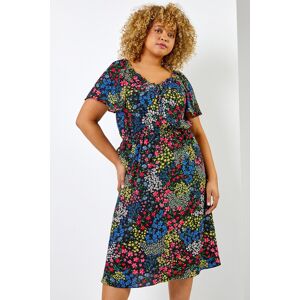Roman Curve Ditsy Floral Print Sweetheart Midi Dress 30-32 female Roman Curve Ditsy Floral Print Sweetheart Midi Dress 30-32 female