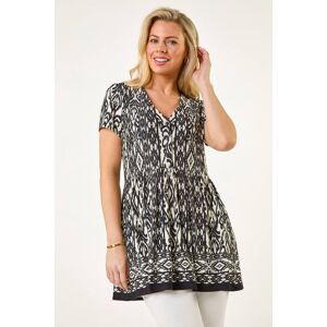 Roman Petite Aztec Print V-Neck Tunic Top 18 female Roman Petite Aztec Print V-Neck Tunic Top 18 female