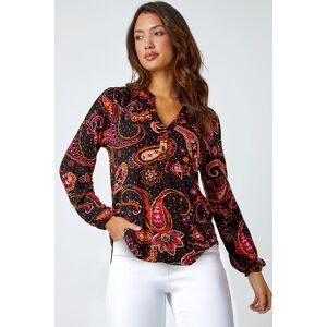 Roman Paisley Print V-Neck Stretch Top 10 female Roman Paisley Print V-Neck Stretch Top 10 female