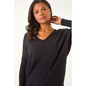Roman Relaxed Sparkly V-Neck Knitted Jumper 10 female Roman Relaxed Sparkly V-Neck Knitted Jumper 10 female