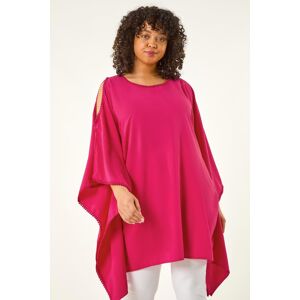 Roman Curve Bobble Trim Hanky Hem Top 26-28 female Roman Curve Bobble Trim Hanky Hem Top 26-28 female
