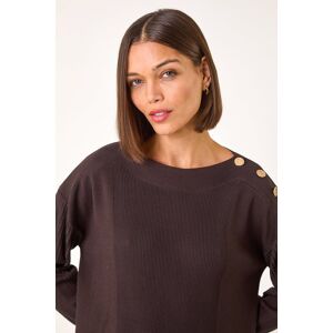 Roman Slash Neck Button Detail Knit Jumper 10 female Roman Slash Neck Button Detail Knit Jumper 10 female