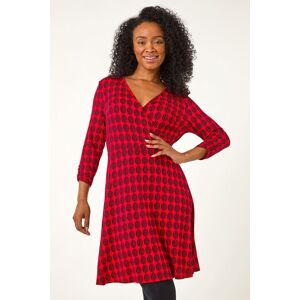 Roman Petite Geometric Print Wrap Stretch Dress 18 female Roman Petite Geometric Print Wrap Stretch Dress 18 female