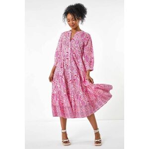 Roman Petite Aztec Tiered Midi Dress 16 female Roman Petite Aztec Tiered Midi Dress 16 female