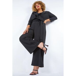 Roman Curve Frill Detail Wrap Jumpsuit 26-28 female Roman Curve Frill Detail Wrap Jumpsuit 26-28 female