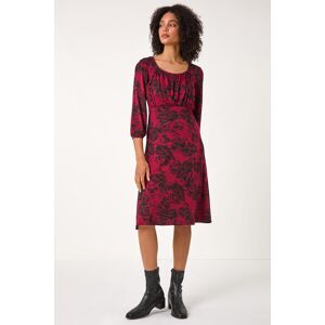 Roman Floral Print Stretch Jersey Dress 16 female Roman Floral Print Stretch Jersey Dress 16 female