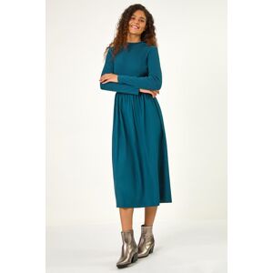 Roman Cotton Stretch Jersey Mix Midi Dress 10 female Roman Cotton Stretch Jersey Mix Midi Dress 10 female