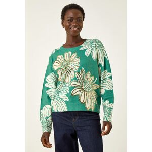 Roman Floral Crew Neck Knit Jumper 12 female Roman Floral Crew Neck Knit Jumper 12 female