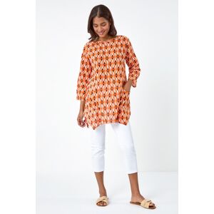 Roman Cotton Geometric Pocket Longline Tunic Top 10 female Roman Cotton Geometric Pocket Longline Tunic Top 10 female