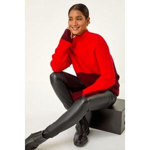 Roman Colour Block Funnel Neck Knit Jumper 18 female Roman Colour Block Funnel Neck Knit Jumper 18 female