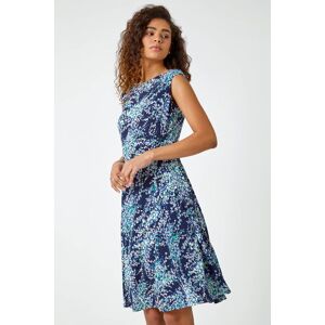 Roman Textured Floral Print Ruched Dress 20 female Roman Textured Floral Print Ruched Dress 20 female