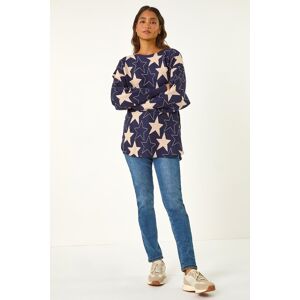 Roman Star Print Long Sleeve Knit Jumper one size female Roman Star Print Long Sleeve Knit Jumper one size female