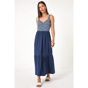 Roman Abstract Cotton Tiered Midi Dress 20 female Roman Abstract Cotton Tiered Midi Dress 20 female