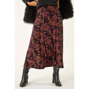 Roman Paisley Print Midi Stretch Skirt 14 female Roman Paisley Print Midi Stretch Skirt 14 female