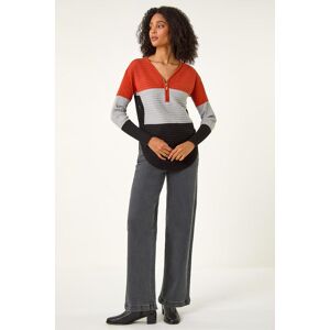 Roman Colour Block Zip Front Knit Jumper 20 female Roman Colour Block Zip Front Knit Jumper 20 female