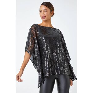 Roman Sequin Overlay Stretch Chiffon Top 10 female Roman Sequin Overlay Stretch Chiffon Top 10 female