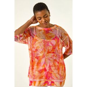 Roman Floral Mesh Overlay Top 16 female Roman Floral Mesh Overlay Top 16 female