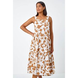 Roman Sleeveless Cotton Floral Midi Dress 18 female Roman Sleeveless Cotton Floral Midi Dress 18 female