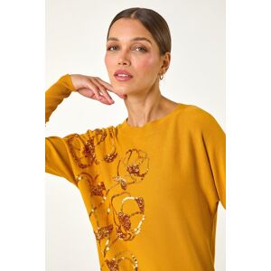 Roman Sparkly Floral Knit Jumper 12 female Roman Sparkly Floral Knit Jumper 12 female