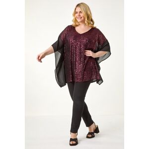 Roman Curve Full Sequin Chiffon Overlay Top 22-24 female Roman Curve Full Sequin Chiffon Overlay Top 22-24 female