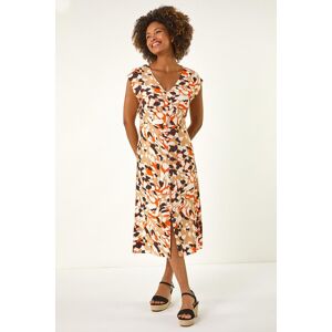 Roman Geo Print Button Detail Midi Dress 14 female Roman Geo Print Button Detail Midi Dress 14 female