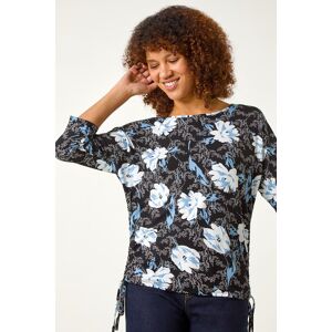 Roman Floral Print Side Tie Stretch Top 20 female Roman Floral Print Side Tie Stretch Top 20 female