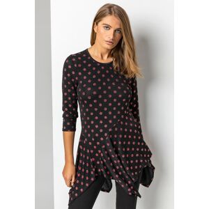 Roman Shimmer Spot Hanky Hem Tunic Top 10 female Roman Shimmer Spot Hanky Hem Tunic Top 10 female