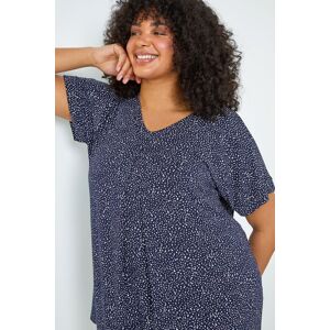 Roman Curve Ditsy Spot Print V-Neck Stretch Top 22-24 female Roman Curve Ditsy Spot Print V-Neck Stretch Top 22-24 female