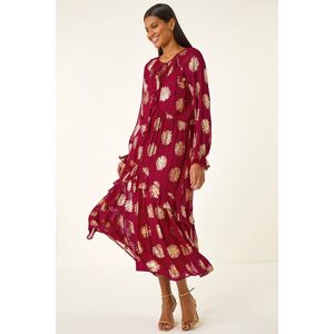 Roman Frill Brocade Midi Dress 18 female Roman Frill Brocade Midi Dress 18 female