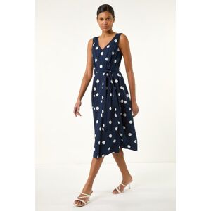 Roman Spot Print Belted Midi Dress 20 female Roman Spot Print Belted Midi Dress 20 female