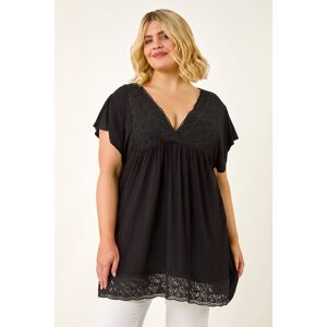 Roman Curve Lace Trim Stretch Top 18 female Roman Curve Lace Trim Stretch Top 18 female