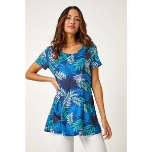 Roman Palm Print Pocket Stretch Tunic Top 20 female Roman Palm Print Pocket Stretch Tunic Top 20 female